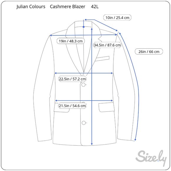 Alexander Julian Colours 42L 100% Cashmere 2 Button Blazer Jacket Black USA - Picture 10 of 10